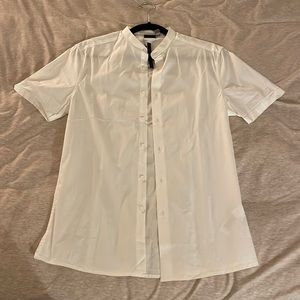 ASOS no collar, short sleeve mens button up